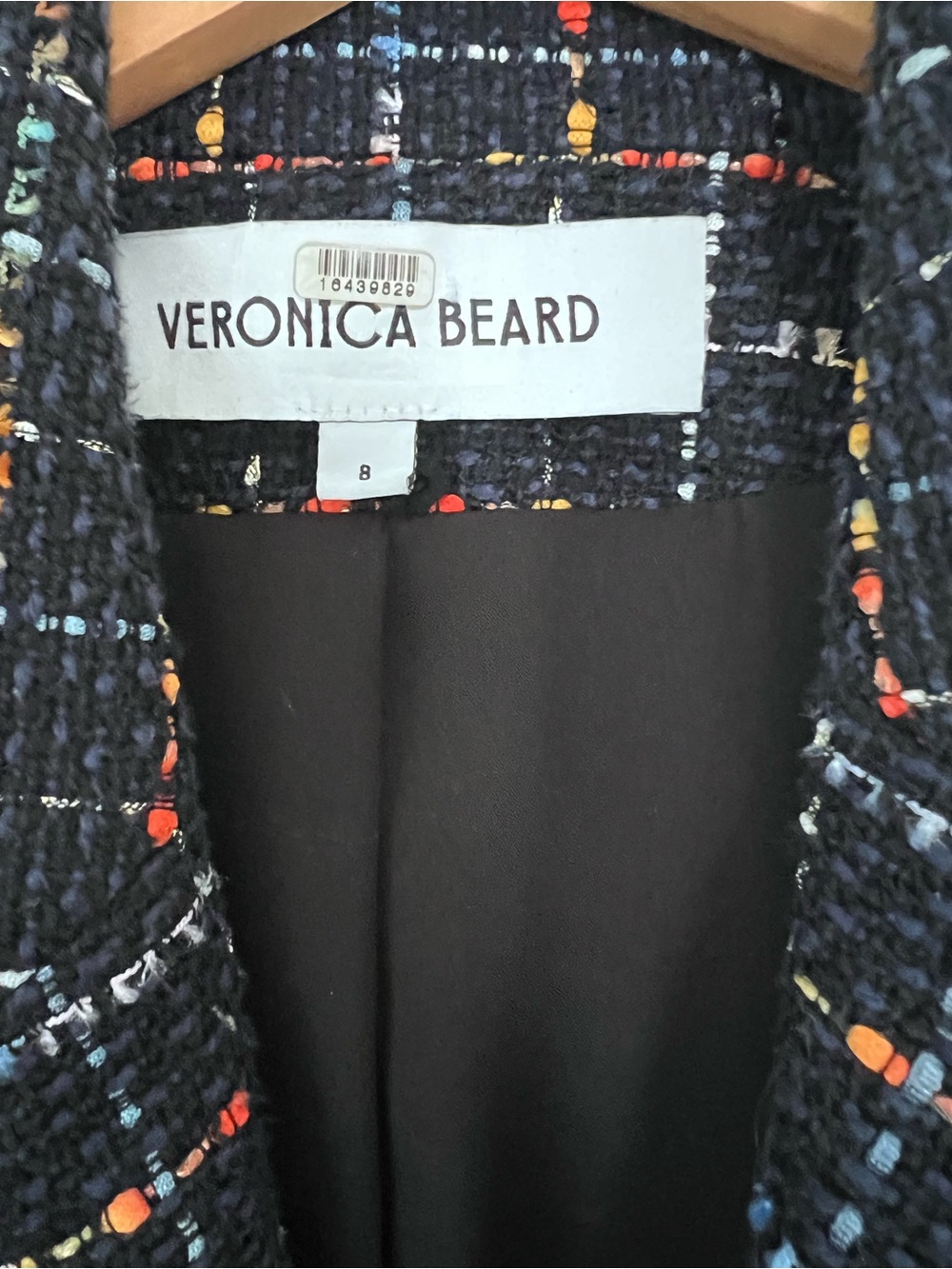 Veronica Beard Rumer Dickey Jacket in navy multi tweed. - Picture 4 of 11